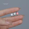 Fashionable Exquisite Heart Simulate Opal Earrings 925 Sterling Silver Jewelry for Women Hypoallergenic Gift