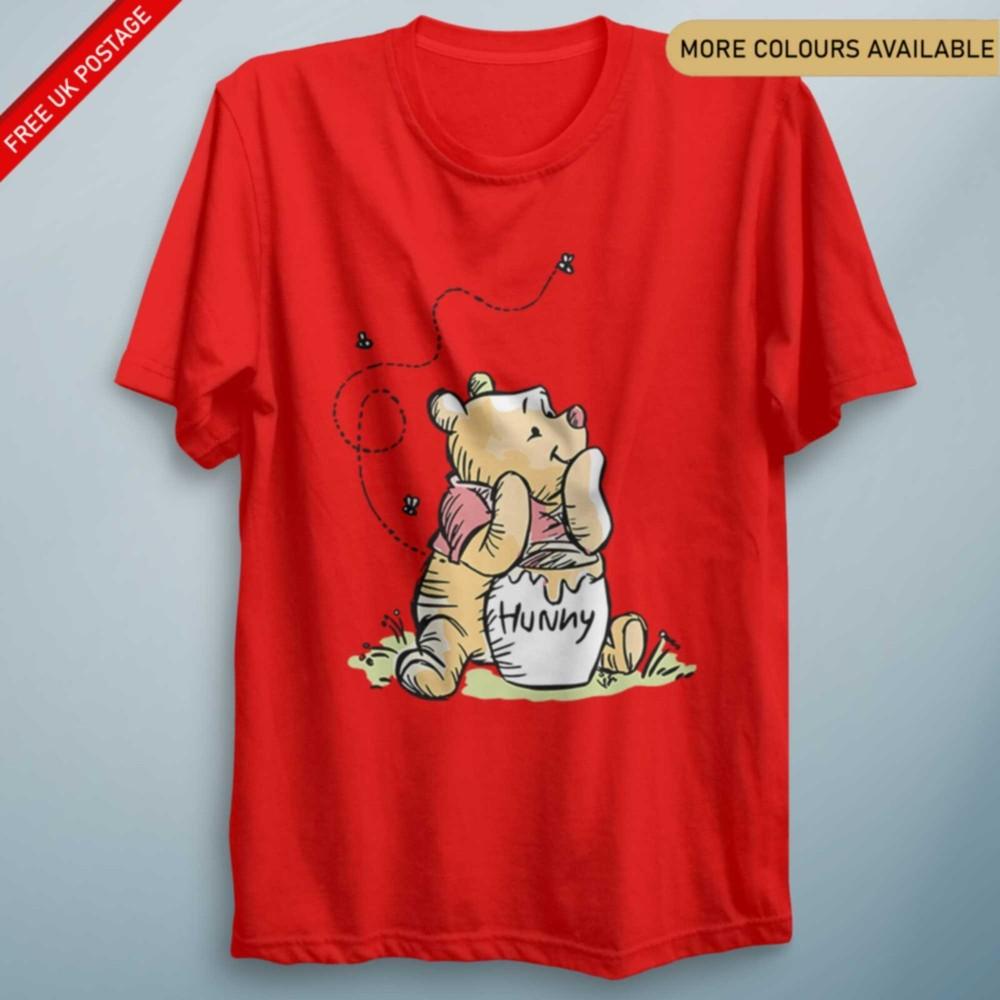 Cute Hunny Winnie T Shirt Kids Tee Adults Top Pooh Top Tshirt Christopher Ro bin