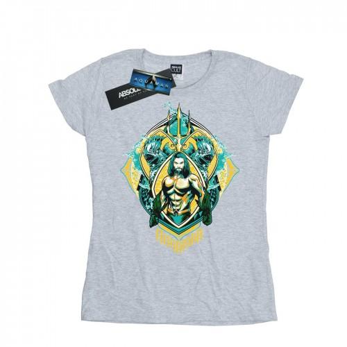

DC Comics Womens/Ladies Aquaman The Trench Crest Cotton T-Shirt XXL білий