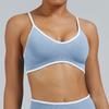 Colorblock Cross-Strap Shockproof Sports Bra for Yoga and Outdoor Fitness