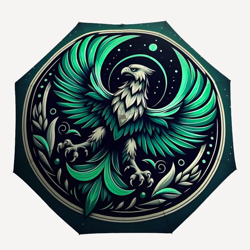 

1pc Eagle Emblem Automatic Open/close Umbrella, 8-Rib sturdy structure, Portable Travel Umbrella, Parties, Everyday Use, Outdoor Accessory,