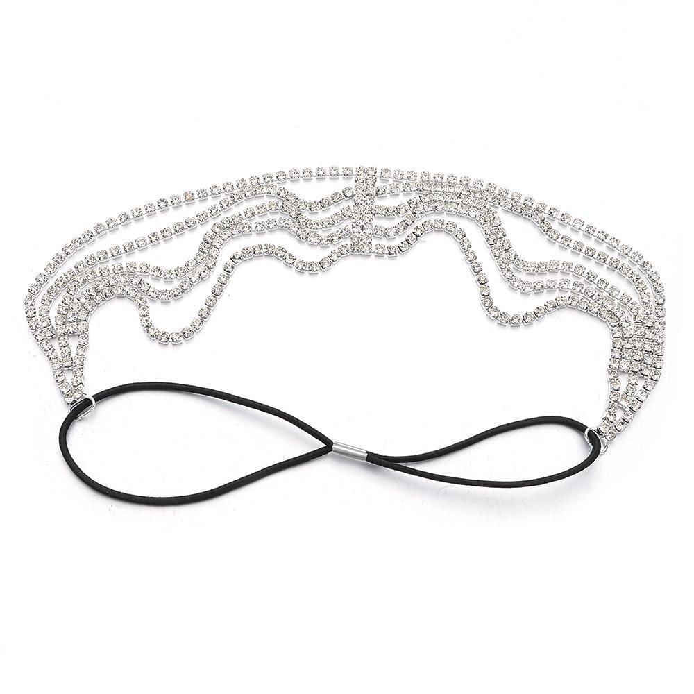 Bling Rhinestone Chain Head Jewelry Fashion Princess Headpieces  Daily Banquet Wedding Photo