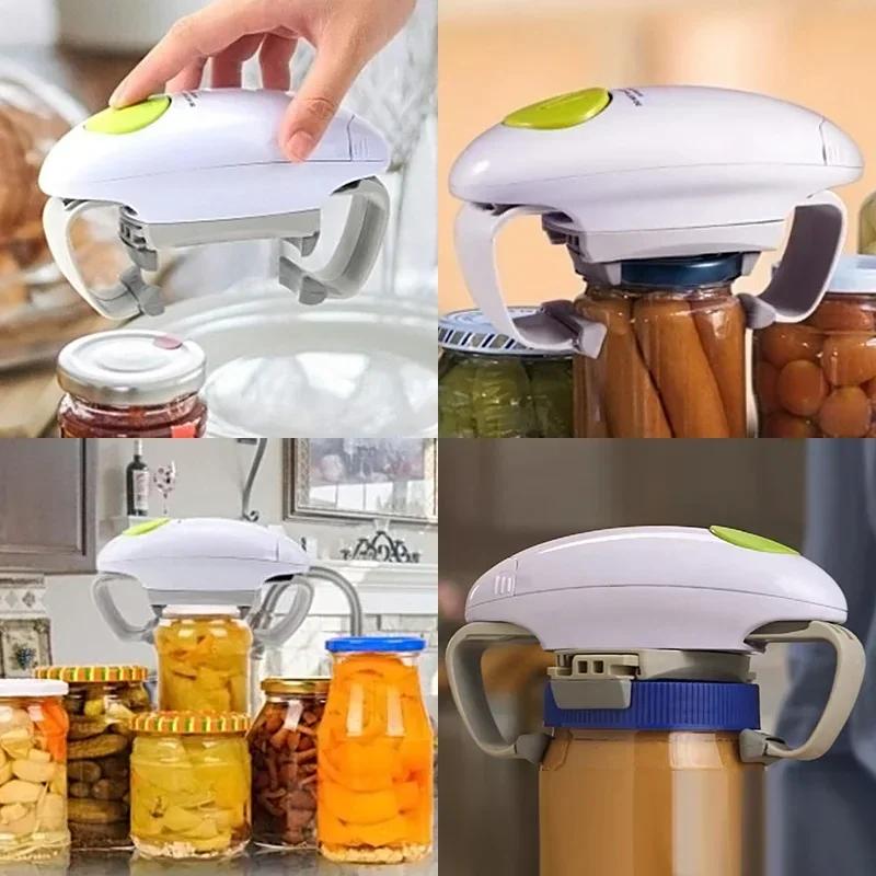 Electric Bottle Opener One Click Fully Automatic Jar Opener Restaurant Screw Cap Handheld Kitchen Tool Can Glass Bottle Tin Tool