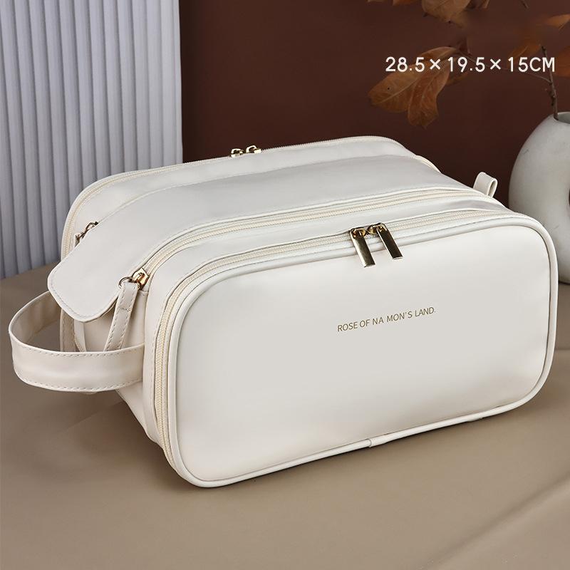 Double Zipper Waterproof Makeup Bag Large Capacity Toiletry Organizer Travel Cosmetic Pouch Portable for Women Men