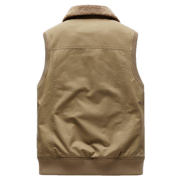 New Men's Plush Vest with Thick Insulation and Warm Lining