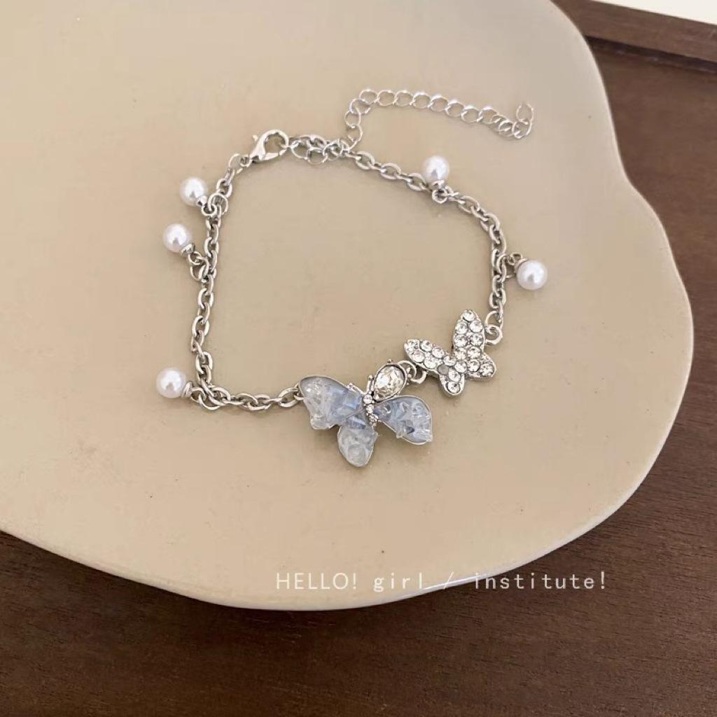 Female Summer Niche High-end Temperament Gradient Crushed Stone Butterfly Bracelet bracelet