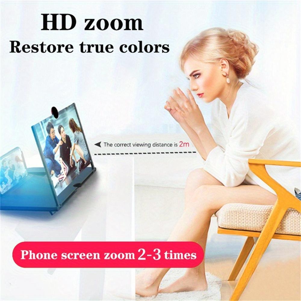 10/12 inch Folding Cell Phone Screen Magnifier Enlarged Mobile Phone Screen Magnifying HD Video Amplifier Stand Watch TV Drama