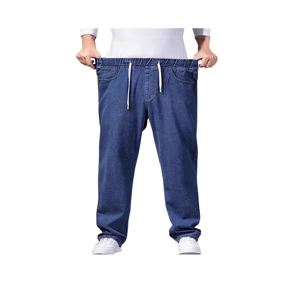 Neue Dickes Bein Großes Bein Weites Bein Jeans Herren Straight Leg Locker Big Foot Hose Weite Bein Hose