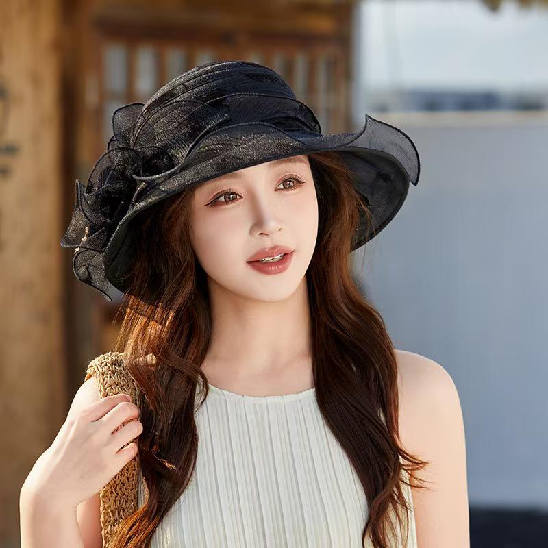 Damen Fedora im koreanischen Stil - Atmungsaktiver Sonnenschutzhut für Frühling, Herbst und Strandreisen.