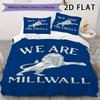 Millwall FC Set Copripiumino Trapuntato Coperta Trapuntata Federa Decorazione per la Casa Regalo di Compleanno (1 * copripiumino + 2 * federe senza imbottitura)