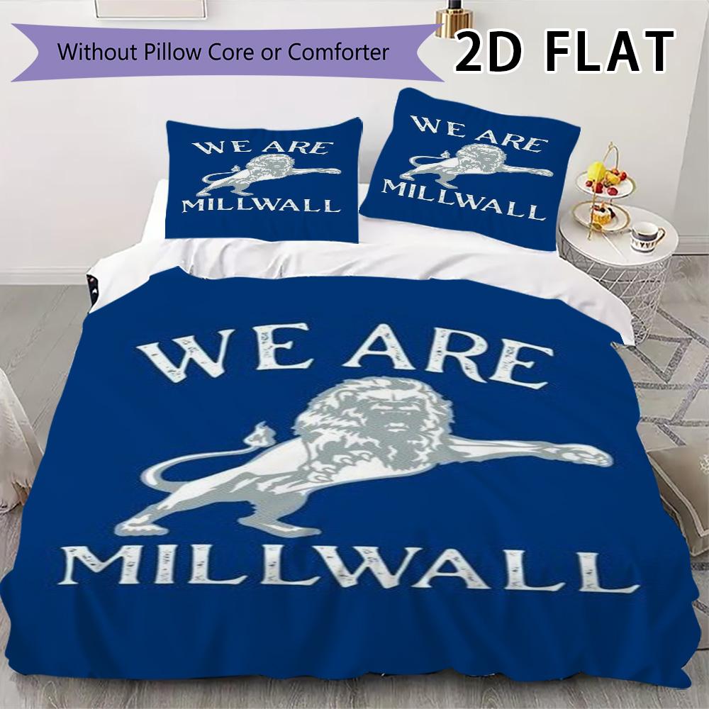 Millwall FC Set Copripiumino Trapuntato Coperta Trapuntata Federa Decorazione per la Casa Regalo di Compleanno (1 * copripiumino + 2 * federe senza imbottitura)
