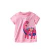 Girls' Short-Sleeved T-Shirt Summer Wear 2025 New Stylish Children's Dinosaur Base Shirt Versatile Top for Baby Girls Summer 8