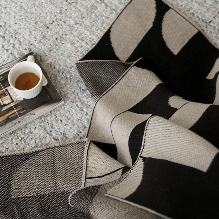 Amerikansk Stil UK Vintage Manor Kuppelpledd - Svart/Kaffe/Beige Helårskast for Stue Sofa & Kontor Lur