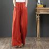 Japanese Style Linen Wide-Leg Yoga Pants - Women's Casual Cotton Blend Straight-Leg Draping Trousers