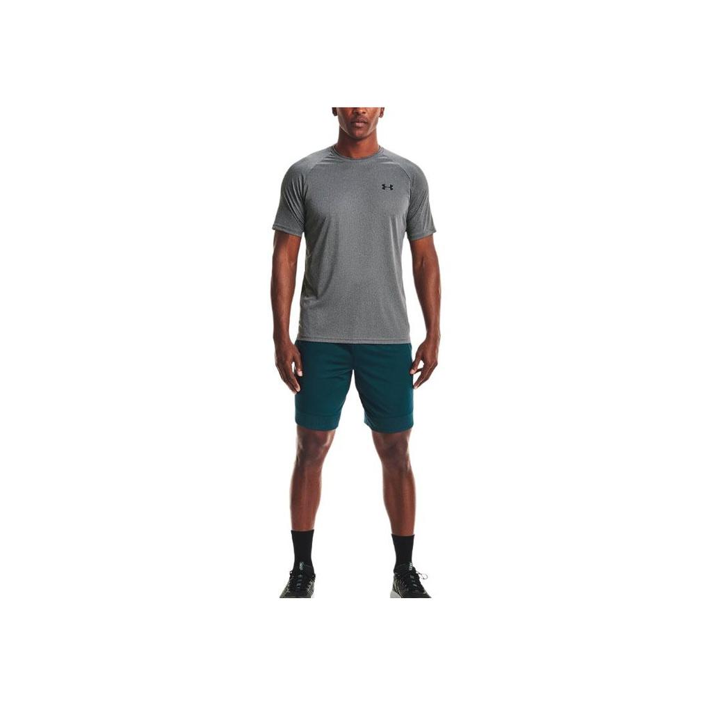 Under Armour Velocity Solid Logo Rundhals Kurzarm T-Shirt Herren Tops Dunkelgrau 1327965-012