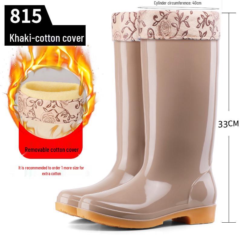 Simple Four Seasons Waterproof Women's High-Top Rain Boots and Shoes for Labor Protection and Cleaning