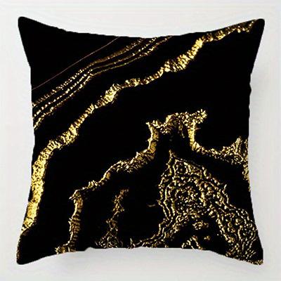Home Decor Black & Gold Geometric Pattern Pillow Covers Pattern Cushion Cover Suitable For Sofa Bedroom Car Pillow Cover