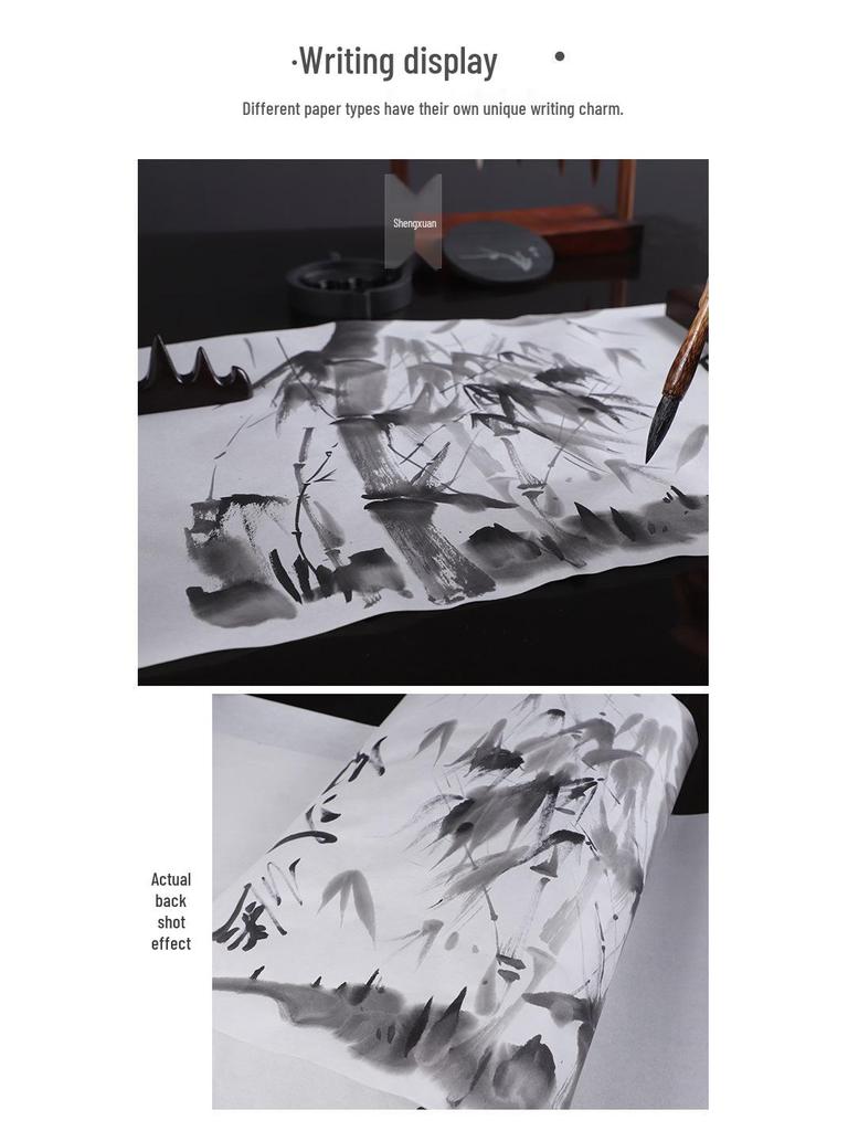 Hundred-Meter Long Scroll Calligraphy Paper, Thickened Half-Ripe and Ripe Xuan for Ink Wash Painting and Calligraphy