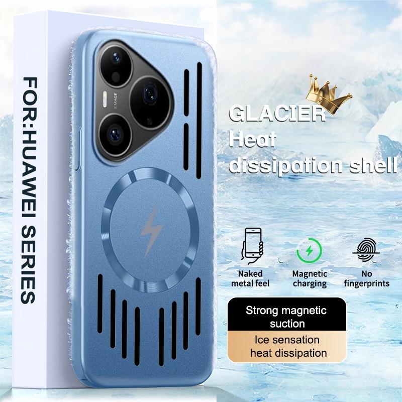 For Huawei Pura 90 Pro Max Ultra-thin Heat Dissipation Magnetic Case For Huawei Pura 90ProMax Magsafe Metallic Paint Hard Cover