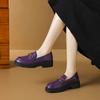 2026 Women Spring New Black Platform Flats Shoes Women Loafers Slip on Boat Shoes Metal Designer Casual Leather Oxfords