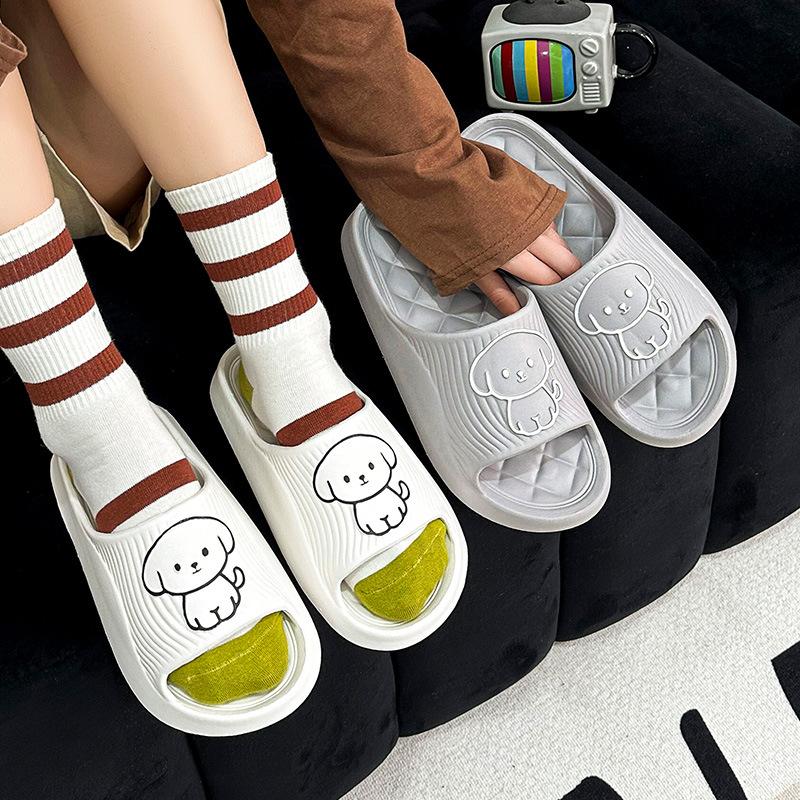 New Summer Sandals and Slippers Female Home Soft-soled Non-slip Dog Cartoon Slippers Cartoon Slippers Male Summer