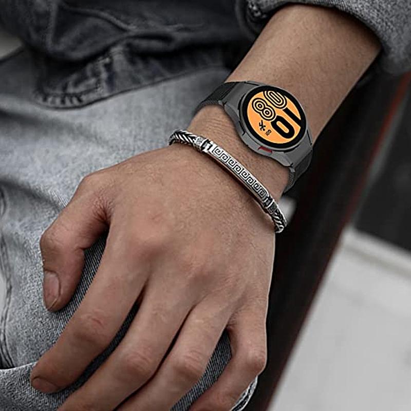 For Samsung Galaxy Watch 5 40mm/44mm/Watch 5 Pro 45mm/Watch4 40mm/44mm Nylon Watch Band Three Loops Adjustable Strap Replacement