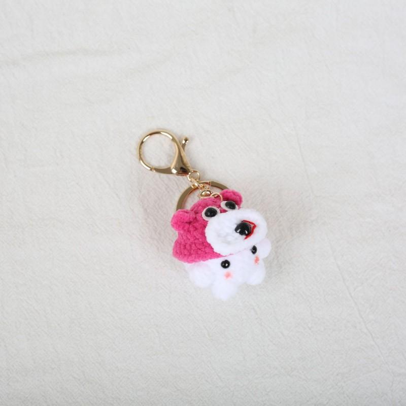 Mini Cartoon Animal Doll Series Crochet Keychain Funny Little Sprite Doll Knitted Keyrings Wholesale Handmake Crochet Keyrings