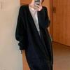 Vintage Lazy Style All-match Knitted Hemp Pattern Autumn and Winter Loose Thick Warm Long Cardigan Sweater Coat Women's Clothing