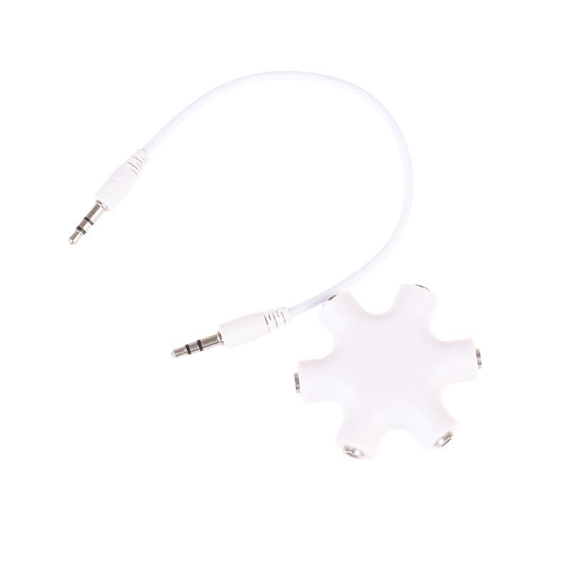 

6*3,5 мм многопортовый концентратор Aux разъем для наушников сплиттер аудиокабель конвертер белый