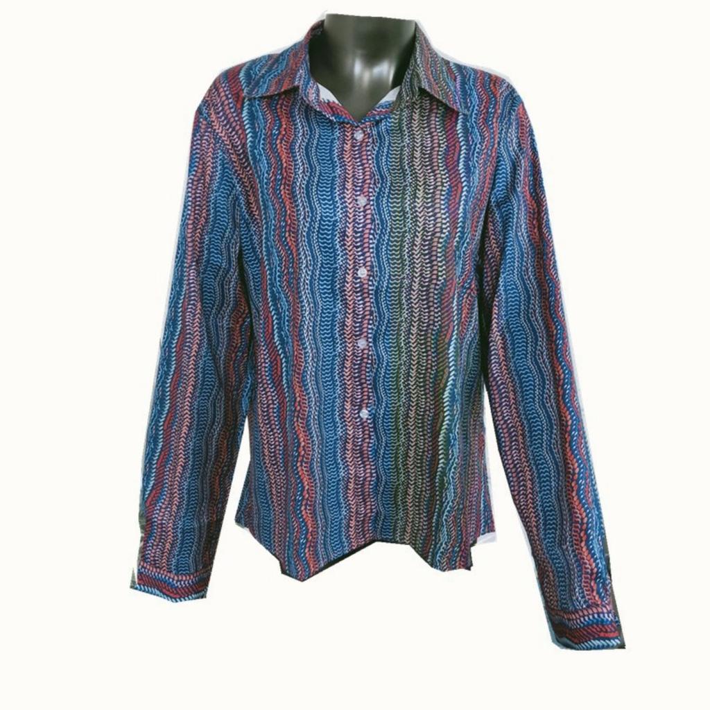 Women's Fashion V-neck Long Sleeve Printed Shirt Casual Elegant Blouse Top