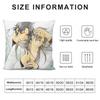 Anime The T-Tyrant Falls In Love Pillow Case Anti-dustmite Pillow Invisible Zipper Silky Short Plush Sofa Cushion Cover