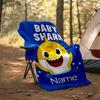 Personalized Custom Name Blanket - Cute Shark Print Design,Blanket for Sofa,Bed,Travel,Camping - Soft and Warm, Great Gift
