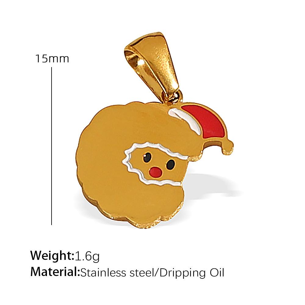 Titanium steel plated 18k gold accessories Christmas design elements series pendant on the new cute cartoon Internet celebrity jewelry