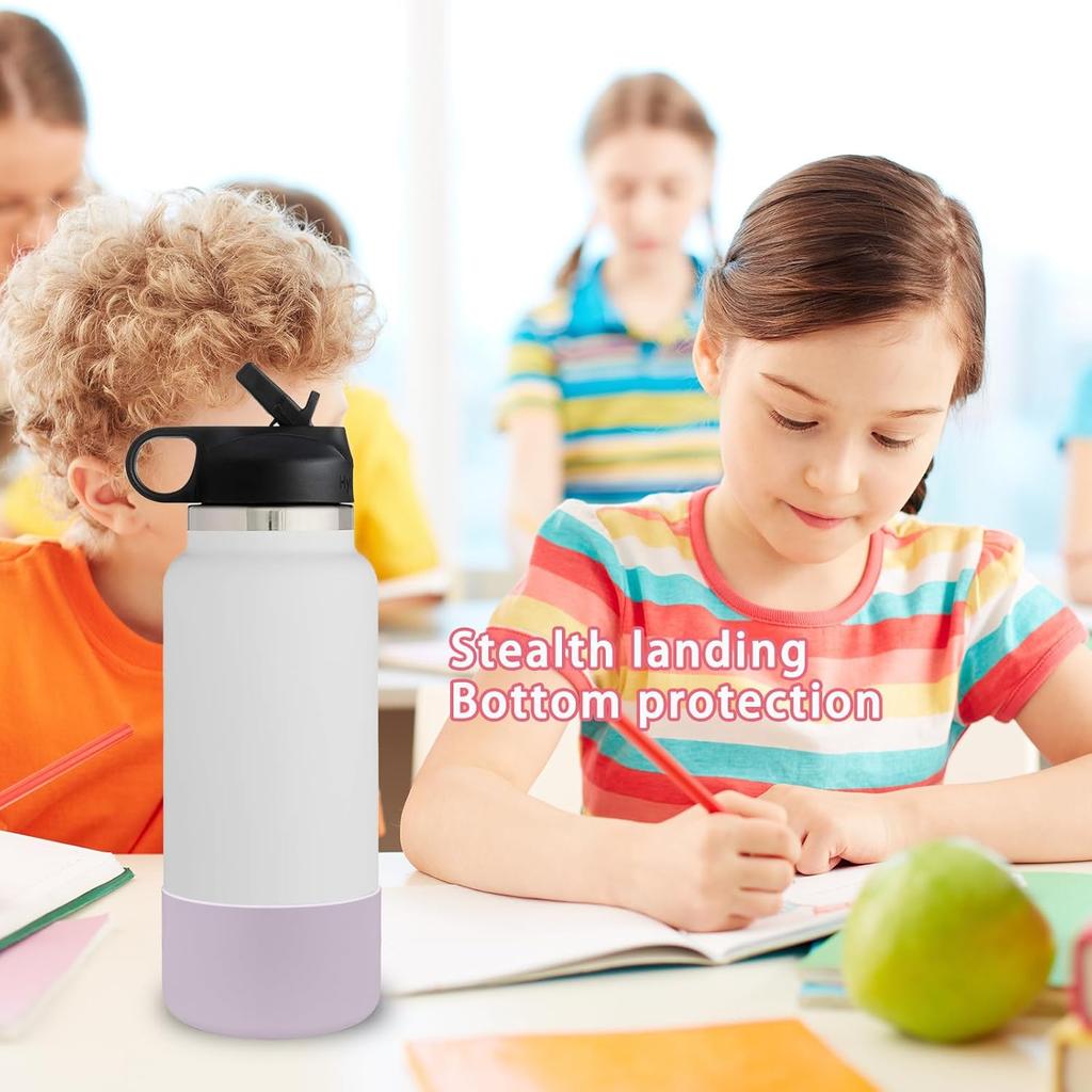 Manufacturer Custom Eco-friendly Anti-slip Solid Color Protective Silicone Bumper Boot Sleeve for Stainless Water Bottle