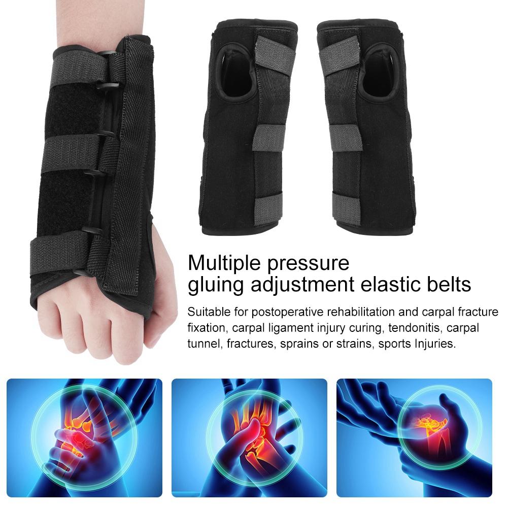 1Pair Splint Carpal Bracer Two Wrist Brace Strap Bar Wrist Fixed Belt for Sprain Forearm L Size