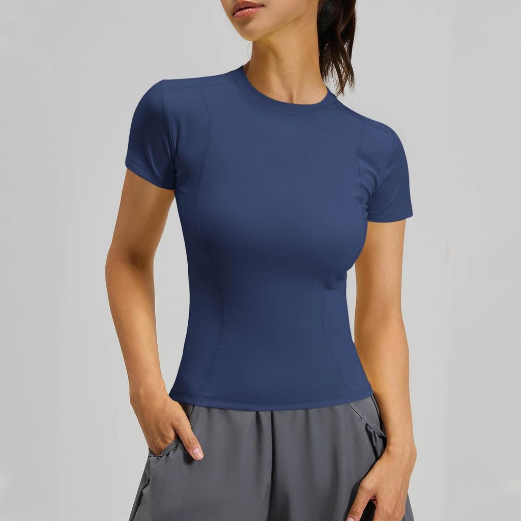 Women's Fashionable Casual Sports Leggings And Short-Sleeved Running And Fitness T-Shirt