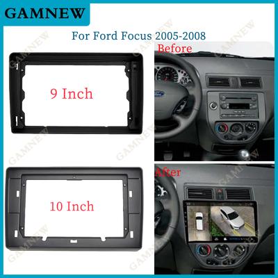 Car Radio Audio Fascia Frame Adapter For Ford Focus S-Max Fiesta Kuga 9"/10.1" Big Screen 2DIN Dash Fitting Panel Frame Kit