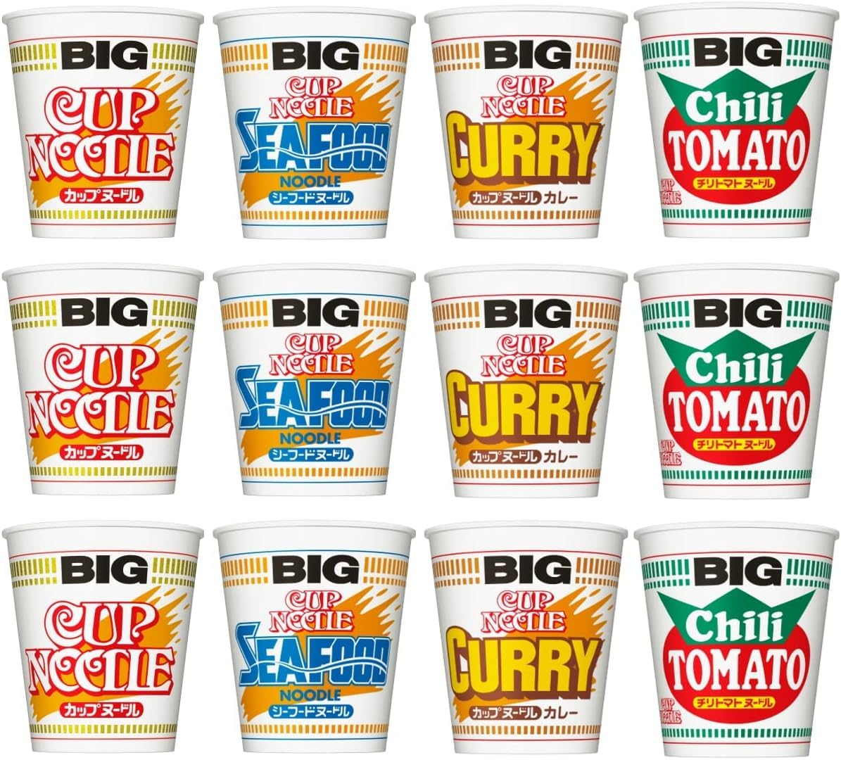 

Nissin Cup Noodle BIG Ассортимент 12 (4 вида, порции)