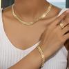 3er Set Modetrend Goldfarbe Ähren Halskette Armband Ring Set für Damen Einfache Persönlichkeit Schmuck Zubehör Geschenk