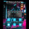 Motorcycle Fuse Box 20A Low Profile Terminal Block with LED Indicator 4 Circuits Battery Relay for Cars ATVs UTVs