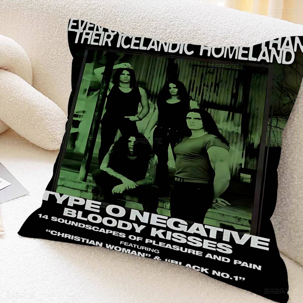 Rock Band T-Type O N-Negative Pillow Case Cushion Cover Car Throw Pillow Case For Sofa Car Christmas Gift 40x40cm 45x45cm