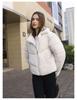 Short Imitation Mink Fur Lapel Cotton-padded Jacket with Detachable Sleeves