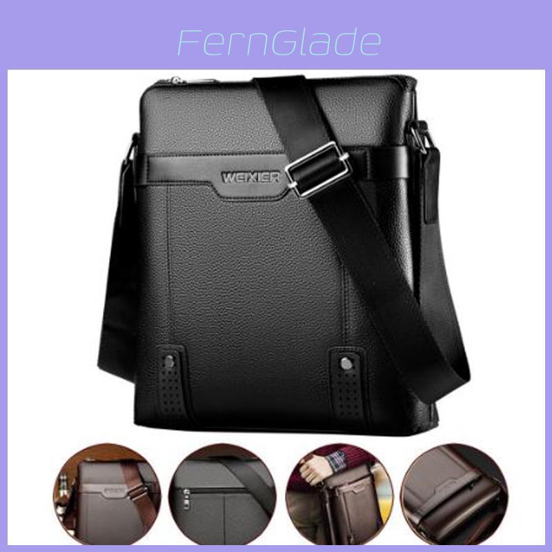 Classic Business Leather Man Bag With Soft Pu Leather And Adjustable Straps