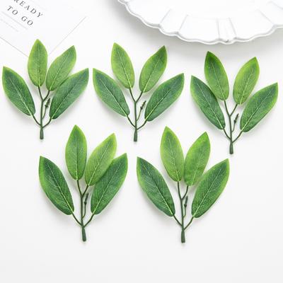 50/100pieces Artificial Plants Green Silk Oleander Leaves for Wedding Garland Christmas Home Decorations Diy Candy Box Scrapbook