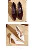 1088-D1 Women's Patent Leather Stiletto Heels with Pointed Toe, Elegant French Design, Inner Waterproof Platform, 2025 Collection.