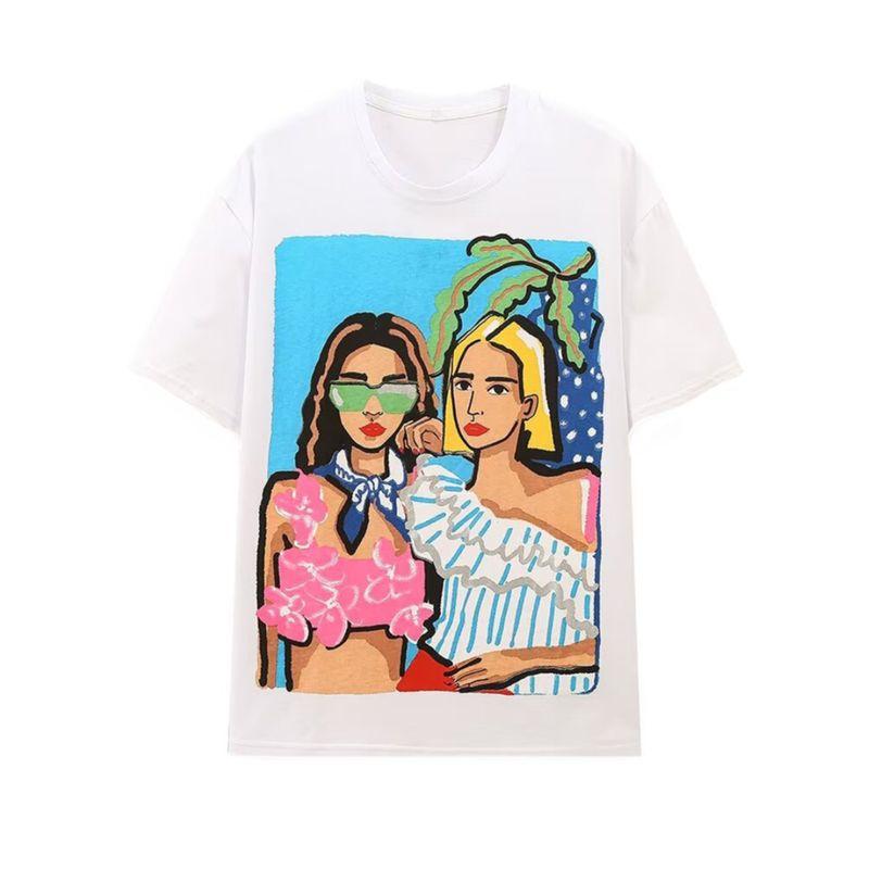 Kaslead New Arrival Women's Fashion Style Fashion Casual Minimalist Easiest for Match Girl Print T-shirt 1131814