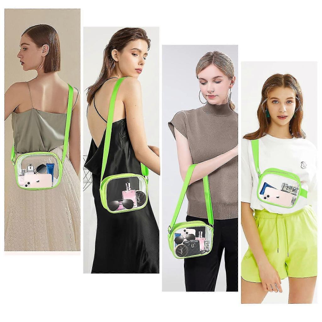 Clear Bag Stadium Approved, Momsiv Leather Clear Crossbody Bag With Adjustable Strap Clear Stadium Bag For Concerts Sports