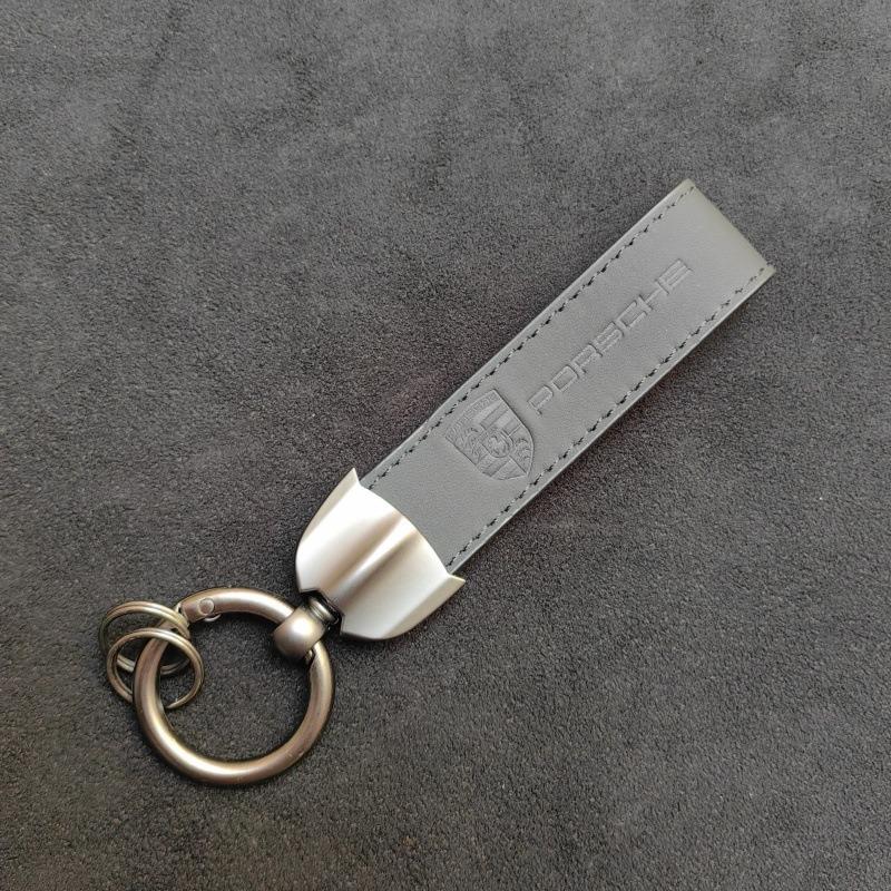 

Leather Car Badges Key Chain Keychain Pendant For Porsche 911 718 Cayenne Cayman Panamera Macan Taycan Boxster Keyring Accessory