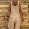 Combinaison pour femmes, couleur unie, réglable, Streetwear, pantalon Long, sans manches, col carré, barboteuse pour usage quotidien