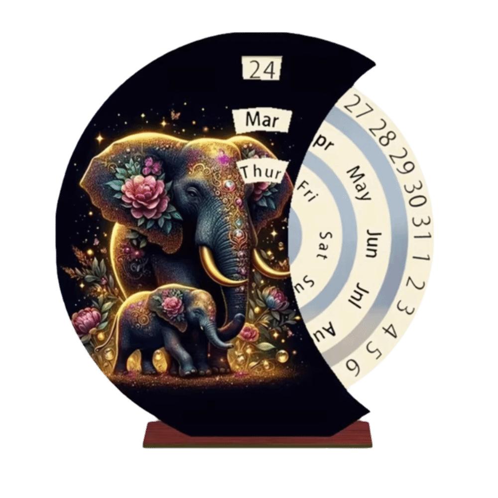 

Rustic Style Perpetual Calendar Wooden Material Desk Calendar Wooden Calendar Office Desktop Style 2